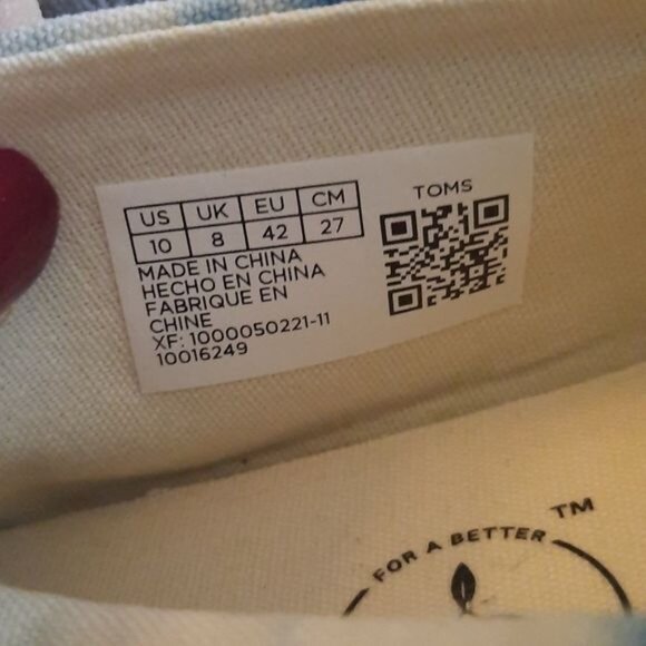 Toms Womens Classic Blue Tie Dye Alpargata Canvas Slip On Flats Size 10 - Picture 9 of 10